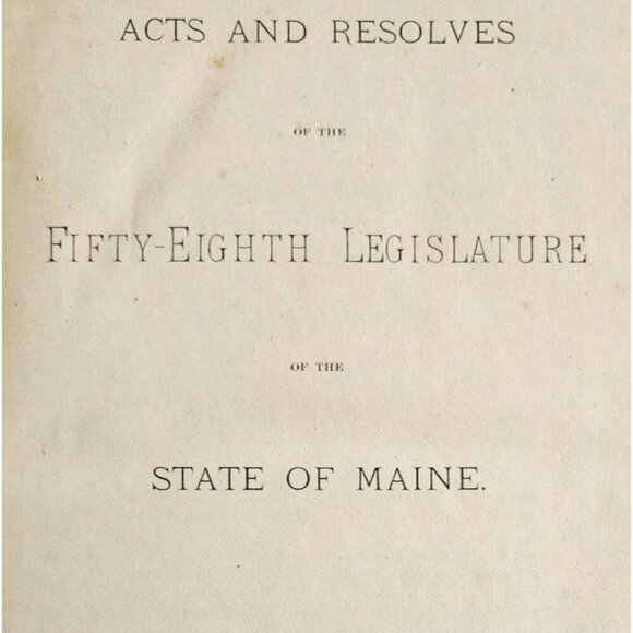 1879 Acts & Resolves 58th Legislature Maine Law 1st Edition Victorian SHBS1 - Picture 1 of 7